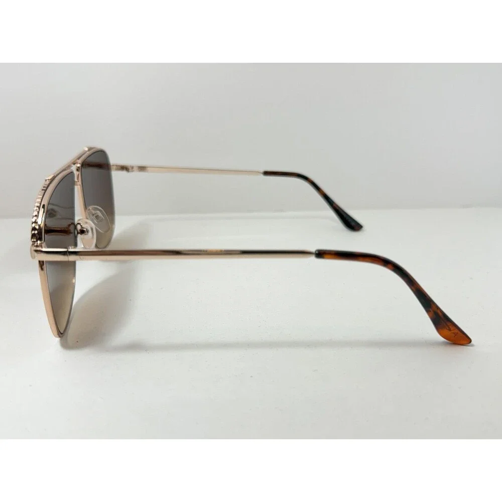 ALDO Women's Aviator Sunglasses Rose Gold Frame Brown Gradient Lenses